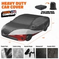 thumbnail image 5 of Mockins 190"x 75"x 47" Heavy Duty Extra Thick Black 250G PVC Sedan Car Cover, 5 of 11