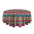 thumbnail image 5 of Round Waterproof Tablecloth 60×60 Inch, Abstract Geometric Pattern Colorful Reusable Indoor/Outdoor Durable Table Cover for Party Kitchen Dinner Room Decor, 5 of 6