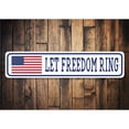 thumbnail image 2 of Let Freedom Ring US American Flag Aluminum Metal Decor Sign - 4x18 inches, 2 of 4