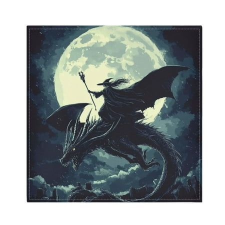 

WOBOGO Witch and Black Dragon Cloth Napkins 6 Pieces Soft Elegant Touch Durable Absorbent Quick Drying for Elegant Dining