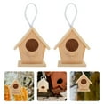 thumbnail image 1 of TEHAUX 4Pcs Owl Houses for Outdoors Wood Khaki Observation Garden, 1 of 6