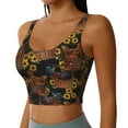 thumbnail image 2 of Fotbe Embroidery Chicken Rooster And Sunflowers Pattern Womens' Sports Bra Longline Wirefree Padded with Medium Support Sports Moisture-Wicking Workou Vest,Tank Top-Medium, 2 of 9