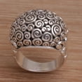thumbnail image 3 of NOVICA Artisan Handmade .925 Sterling Silver Dome Ring Artisan Jewelry Domed 'Cloud Bubble', 3 of 9