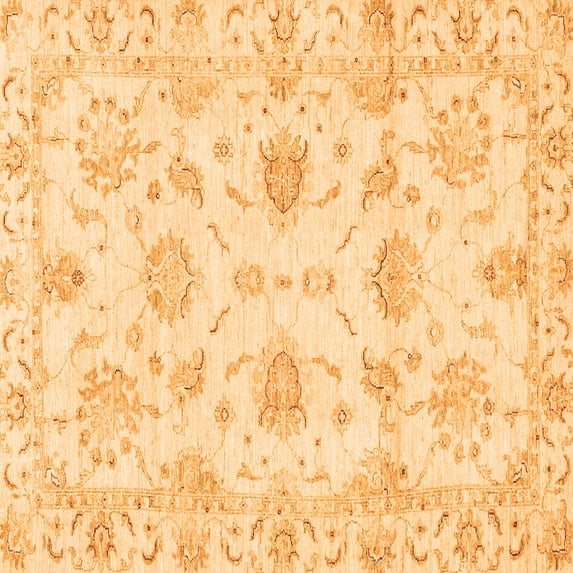 Ahgly Company Indoor Square Oriental Orange Modern Area Rugs, 3' Square