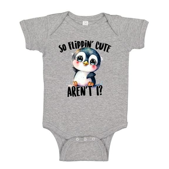 So Flippin Cute Baby Bodysuit One Piece NB Athletic Heather