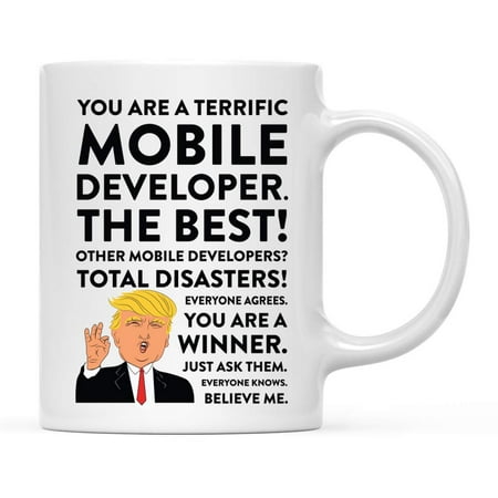 

Funny President Trump Coffee Mug Gag Gift Mobile Developer 1-Pack Includes Gift Box Christmas Birthday Graduation Novelty Drinking Cup Gift Ideas 11oz