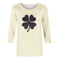 thumbnail image 4 of St. Patrick's Day T-Shirt for Women Glitter Texture Shamrock Clover Graphic Crewneck Long Sleeve Loose Fit Soft Festive Holiday Graphic Tee Top, 4 of 7
