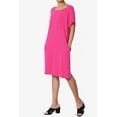 thumbnail image 3 of Robe T-Shirt Midi Longueur Genou à Manches Courtes Ajustée pour Femmes Grande Taille, 3 of 6