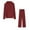 Wine, variant on Ashirexll Womens 2 Piece Outfits, Womens Winter Sets, Casual Long Sleeve Round Neck Top and Pant Simple Two Piece Set