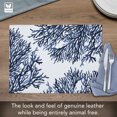 thumbnail image 5 of Luxurious Blue Coral Vegan Leather Placemats 4 Pack Look and Feel of Genuine Leather Infused with Copper, 5 of 6