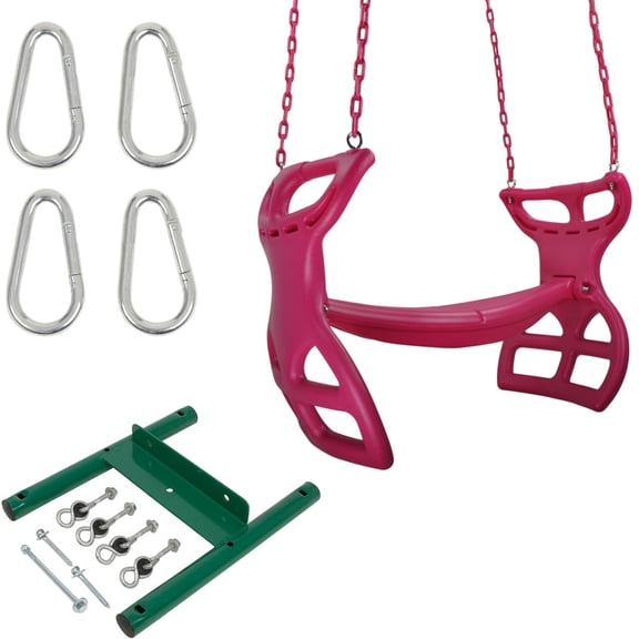 Swing Set Stuff Inc. Glider with Coated Chain Kit (Pink) and SSS Logo Sticker