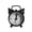 E001- Black, variant on Small Desk Clock, Battery Alarm Clock, 1.6 In, Round Face, Twin Alarm Bells, Tabletop Display, White Coating, 1 Pc