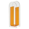 thumbnail image 2 of Qocolhg Orange Acrylic Vase, Modern Acrylic Geometric Wide Mouth Small vase, Orange Flower Vase for centerpieces Desk Flower Bud vase, for Living Room Table, Office, Wedding, Clearance, 2 of 3