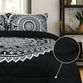 thumbnail image 4 of REGALWOVEN 3 Piece Polyester Comforter Set Bohemian Quilt Set, King Black, 4 of 5