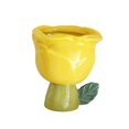 thumbnail image 3 of Taza de cerámica para helado, tazón pequeño de postre con base alta para helados con leche y yogur. Tipo de rosa amarilla, 3 of 9