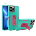 thumbnail image 1 of NIFFPD iPhone 12 Pro Max Case with Screen Protector Magnetic Kickstand Car Mount Protection Case Cover for iPhone 12 Pro Max Green&Rose red, 1 of 8