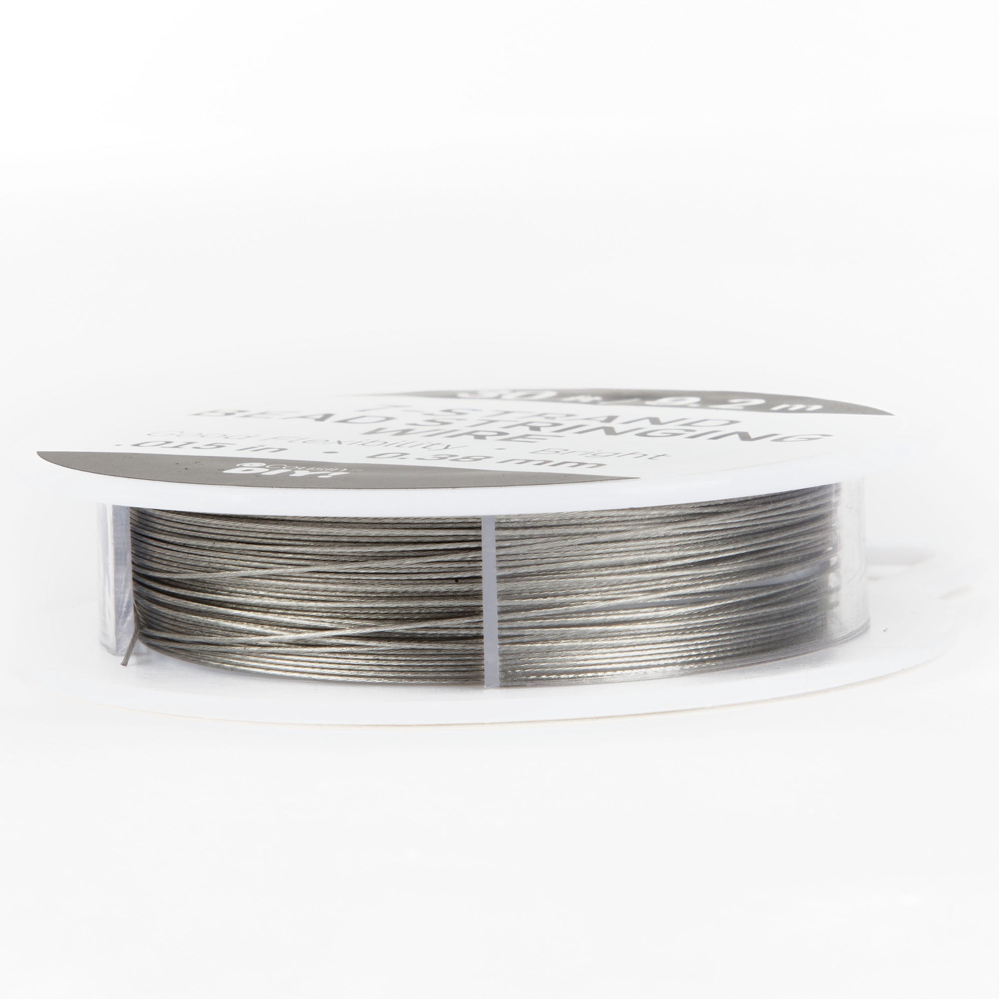 (2 pack) Cousin DIY 7-Strand Stainless Steel Flexible Beading Wire, Bright Silver, 0.015in x 30ft Roll