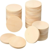 Lsupdaol 10 PCS 2 Inch Natural Slices - 0.2 Inch Thick Wood Blank Round Wood Discs for DIY Crafts Projects