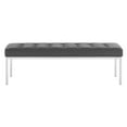 thumbnail image 4 of Modway Loft Tufted Vegan Leather Bench in Silver Gray, 4 of 5