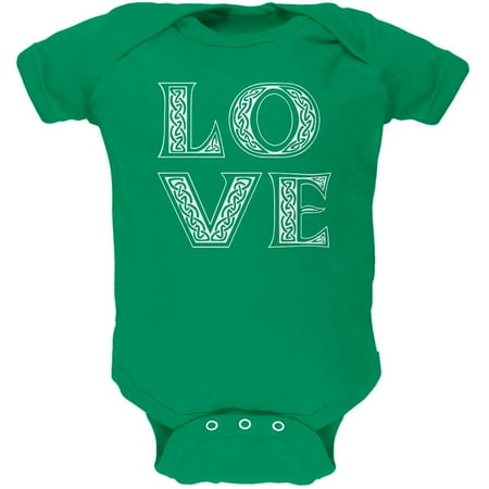 

St. Patricks Day Celtic LOVE Kelly Green Soft Baby One Piece - 9-12 months