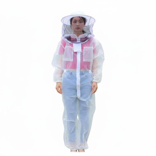 Traje Ventilado, Malla Transpirable, Traje De Apicultor, Bolsillos Utilitarios, Ropa De Trabajo Protegida Para Apicultores, Apicultores, Colmenares, Granjas, M, Mono De Guantes de una pieza M W