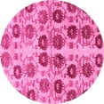 thumbnail image 1 of Ahgly Company Indoor Round Abstract Pink Modern Area Rugs, 8' Round, 1 of 4