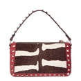 thumbnail image 2 of Valentino Vlogo Signature Leather & Haircalf Shoulder Bag, Red, 2 of 5
