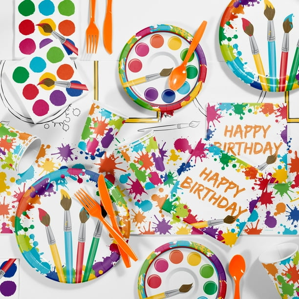 Art Birthday Party Supplies Kit for 8 Guests
