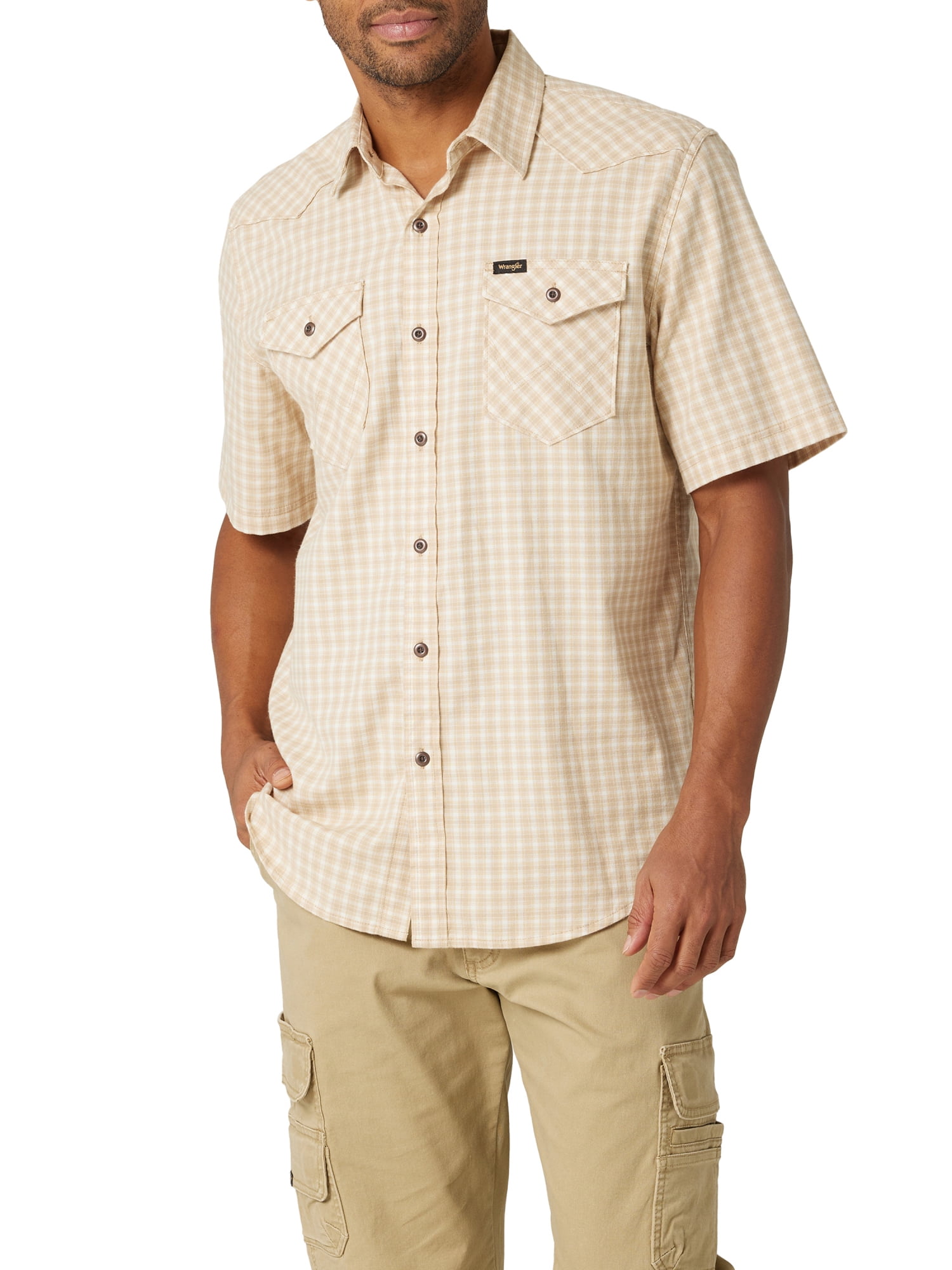 Wrangler Men's Short Sleeve Plaid Tops, Size S-3XL