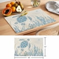 thumbnail image 6 of Blue Turtle Coastal Placemats Set of 6 Coral Summer Beach Nautical Ocean Beige Place Mats Indoor Wipeable Table Mats Washable Dining Table Placemats for Kitchen Holiday Party Home Decor 13x19 Inch, 6 of 9