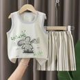 thumbnail image 2 of KPOPLK 2Pcs Baby Boys Summer Set Sleeveless Tank Top and Casual Shorts Outfits Cotton Clothing Set(3-6 Months,Grey), 2 of 5