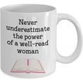 thumbnail image 2 of Never Underestimate A Well Read Woman Mug - Funny Tea Hot Cocoa Coffee Cup - Novelty Birthday Christmas Anniversary Gag Gifts Idea, 2 of 2