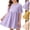 Style1-Purple girls dresses, variant on Dresses for Girls Casual Summer Dress Ruffle Sleeve Round Neck Solid Color Soft Cotton Cute Casual Dress for Playdates Outings 2-7 Years