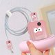 thumbnail image 5 of (Rosa) Serie divertida del protector del cable del cargador del iPhone de Emoji, forma ondulada linda, protector del cable de datos USB, protector del cable del cargador, 5 of 5