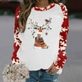 thumbnail image 2 of Bcresic Cute Elk Sweatshirts for Christmas Women Colorblock Snowflake Graphic Raglan Shirts Long Sleeve Crewneck Tunic Fleece Pullover Tops Casual Loose Xmas Holiday Gifts Sweaters,#01_White,Medium, 2 of 4