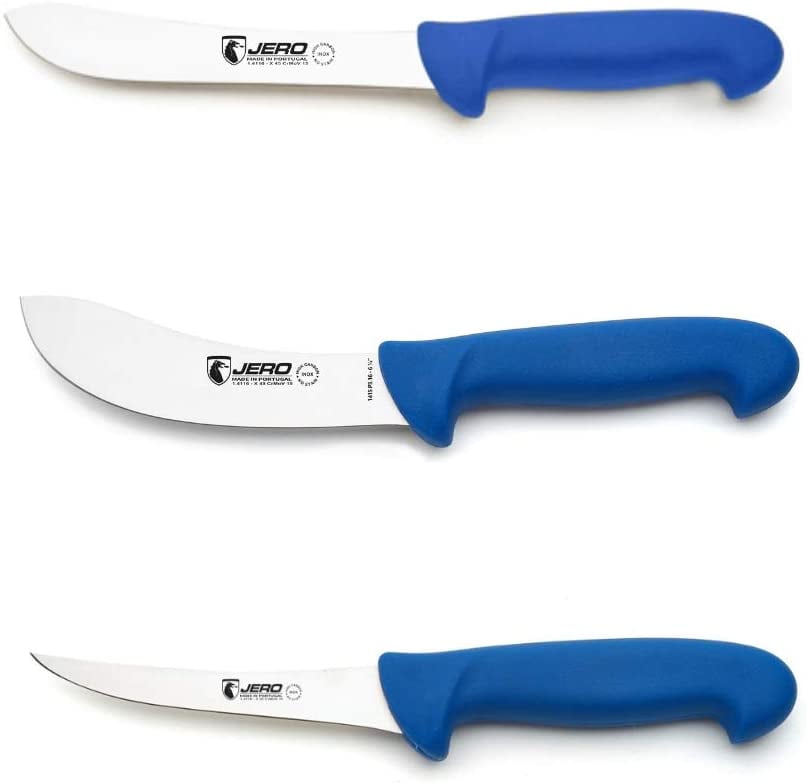 Jero 3 Piece Pro Butcher Meat Processing Set Butcher Knife, Skinning
