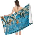 thumbnail image 2 of PHYHOO Summer Sea Starfish Oversized Quick Dry Microfiber Beach Towel Beach Ocean Starfish Lightweight Sand Free Towel Super Soft &amp; Absorbent for Travel Swimming Sports 30x60in, 2 of 8