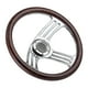 thumbnail image 3 of Reemplazo del volante, volante con radios de agarre de madera oscura de 350 mm/14 pulgadas, volante de alto rendimiento, 3 of 8