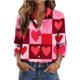 thumbnail image 2 of TaTaai Ladies Satin Blouse Long Sleeve Valentines Day Print Button Down Lapel Collar Silky Shirt Loose Fit Romantic Top Gift, 2 of 7