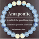 thumbnail image 3 of Pulsera de cristal Pulsera de amazonita aguamarina Pulsera de cordón elástico hecha a mano con piedra azul, 3 of 7