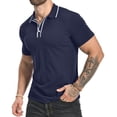 thumbnail image 3 of HAOMEILI Men's Polo Shirts Summer Short Sleeve Casual 3 Button T-Shirts Classic Basic Golf Work Tees Tops, 3 of 7