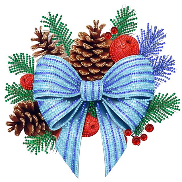 5D DIY Con Forma Especial Parcial Lazos Navideños 30x30cm