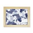 thumbnail image 1 of Carp ola azul Patron Japon Escritorio de madera Arte Pintura 6x8 pulgadas marco de foto foto, 1 of 4