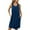 Blue, variant on Wyobmus Nightgowns for Women With Pockets Solid Color Sleeveless Sleepwear Lightweight Cozy Pleated Front Sleepdress Blow Knee Sleepshirt With Pocket Blue