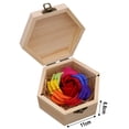 thumbnail image 2 of Jabón de baño con flores de rosa arcoíris con caja de madera, jabón de rosa en caja de regalo, cofre de almacenamiento de bricolaje para aniversario, cumpleaños, boda, día de San Valentín, día de la, 2 of 6