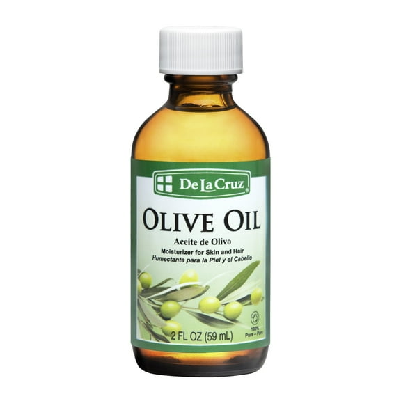 DLC De La Cruz Olive Oil, 100% Pure Expeller-Pressed Moisturizer for Skin and Hair, 2 fl oz (Aceite de Olivo)