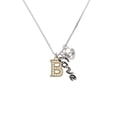 thumbnail image 2 of Delight Jewelry Goldtone Crystal Initial - B - - Love and Lock Charm Necklace, 18"+1", 2 of 4