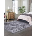 thumbnail image 3 of Rugs.com Francesca Collection Washable Rug – 10 Ft Square Dark Gray Flatweave Rug Perfect For Living Rooms, Kitchens, Entryways, 3 of 8