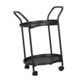 thumbnail image 5 of yotijay 2 Tier Round Side Table Metal 2 Tier Serving Trolley with Wheels for ,Office black, 5 of 9
