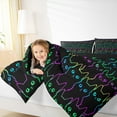 thumbnail image 4 of Manfei Kawaii Stripe Kitten Queen Comforter Set,Cartoon Cat Bedding Sets,Blue Purple Black Bedding Comforter Set For Girls Boys,Ultra Soft Home Decor Reversible,3-Piece, 4 of 8